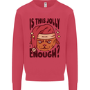 Christmas Cat Is This Jolly Enough Funny Kids Sweatshirt Jumper Heliconia