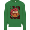 Christmas Cat Is This Jolly Enough Funny Kids Sweatshirt Jumper Irish Green