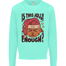 Christmas Cat Is This Jolly Enough Funny Kids Sweatshirt Jumper Peppermint