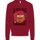 Christmas Cat Is This Jolly Enough Funny Kids Sweatshirt Jumper Red