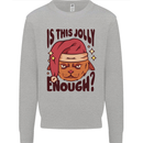Christmas Cat Is This Jolly Enough Funny Kids Sweatshirt Jumper Sports Grey