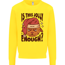 Christmas Cat Is This Jolly Enough Funny Kids Sweatshirt Jumper Yellow