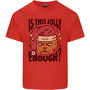 Christmas Cat Is This Jolly Enough Funny Kids T-Shirt Childrens Red