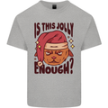 Christmas Cat Is This Jolly Enough Funny Kids T-Shirt Childrens Sports Grey