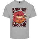 Christmas Cat Is This Jolly Enough Funny Kids T-Shirt Childrens Sports Grey