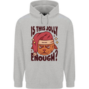 Christmas Cat Is This Jolly Enough Funny Mens 80% Cotton Hoodie Sports Grey
