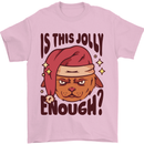 Christmas Cat Is This Jolly Enough Funny Mens T-Shirt 100% Cotton Light Pink