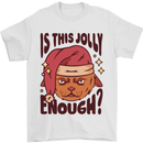 Christmas Cat Is This Jolly Enough Funny Mens T-Shirt 100% Cotton White