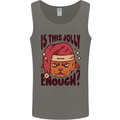 Christmas Cat Is This Jolly Enough Funny Mens Vest Tank Top Charcoal