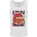 Christmas Cat Is This Jolly Enough Funny Mens Vest Tank Top White
