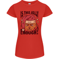 Christmas Cat Is This Jolly Enough Funny Womens Petite Cut T-Shirt Red