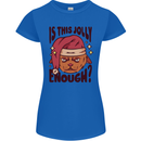 Christmas Cat Is This Jolly Enough Funny Womens Petite Cut T-Shirt Royal Blue