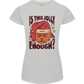 Christmas Cat Is This Jolly Enough Funny Womens Petite Cut T-Shirt Sports Grey