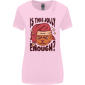 Christmas Cat Is This Jolly Enough Funny Womens Wider Cut T-Shirt Light Pink