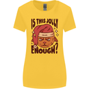Christmas Cat Is This Jolly Enough Funny Womens Wider Cut T-Shirt Yellow