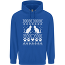 Christmas Cat Meow Purr Funny Xmas Childrens Kids Hoodie Royal Blue