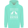 Christmas Cat Meow Purr Funny Xmas Mens 80% Cotton Hoodie Peppermint