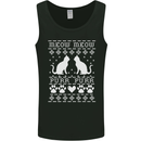 Christmas Cat Meow Purr Funny Xmas Mens Vest Tank Top Black