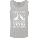 Christmas Cat Meow Purr Funny Xmas Mens Vest Tank Top Sports Grey