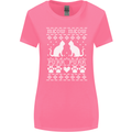 Christmas Cat Meow Purr Funny Xmas Womens Wider Cut T-Shirt Azalea