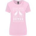 Christmas Cat Meow Purr Funny Xmas Womens Wider Cut T-Shirt Light Pink