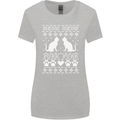 Christmas Cat Meow Purr Funny Xmas Womens Wider Cut T-Shirt Sports Grey