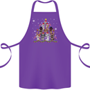 Christmas Cat Tree Funny Xmas Cotton Apron 100% Organic Purple