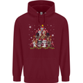 Christmas Cat Tree Funny Xmas Mens 80% Cotton Hoodie Maroon