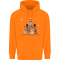 Christmas Cat Tree Funny Xmas Mens 80% Cotton Hoodie Orange