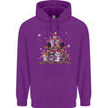 Christmas Cat Tree Funny Xmas Mens 80% Cotton Hoodie Purple