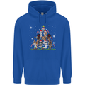 Christmas Cat Tree Funny Xmas Mens 80% Cotton Hoodie Royal Blue