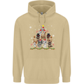 Christmas Cat Tree Funny Xmas Mens 80% Cotton Hoodie Sand