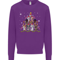 Christmas Cat Tree Funny Xmas Mens Sweatshirt Jumper Purple