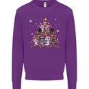 Christmas Cat Tree Funny Xmas Mens Sweatshirt Jumper Purple