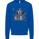 Christmas Cat Tree Funny Xmas Mens Sweatshirt Jumper Royal Blue