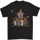 Christmas Cat Tree Funny Xmas Mens T-Shirt Cotton Gildan Black