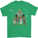 Christmas Cat Tree Funny Xmas Mens T-Shirt Cotton Gildan Irish Green