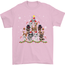 Christmas Cat Tree Funny Xmas Mens T-Shirt Cotton Gildan Light Pink