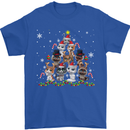 Christmas Cat Tree Funny Xmas Mens T-Shirt Cotton Gildan Royal Blue