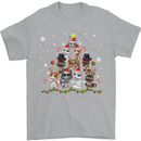 Christmas Cat Tree Funny Xmas Mens T-Shirt Cotton Gildan Sports Grey