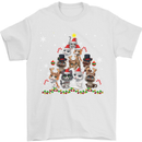 Christmas Cat Tree Funny Xmas Mens T-Shirt Cotton Gildan White