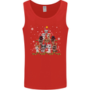 Christmas Cat Tree Funny Xmas Mens Vest Tank Top Red