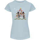 Christmas Cat Tree Funny Xmas Womens Petite Cut T-Shirt Light Blue
