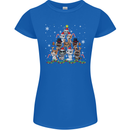 Christmas Cat Tree Funny Xmas Womens Petite Cut T-Shirt Royal Blue