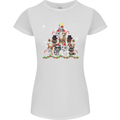 Christmas Cat Tree Funny Xmas Womens Petite Cut T-Shirt White