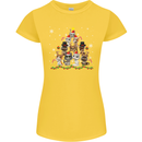 Christmas Cat Tree Funny Xmas Womens Petite Cut T-Shirt Yellow