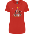 Christmas Cat Tree Funny Xmas Womens Wider Cut T-Shirt Red