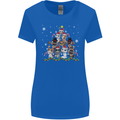 Christmas Cat Tree Funny Xmas Womens Wider Cut T-Shirt Royal Blue
