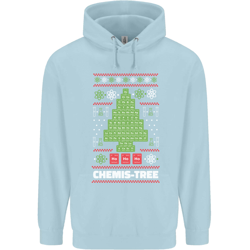 Christmas Chemistry Tree Funny Xmas Science Childrens Kids Hoodie Light Blue