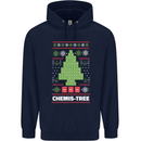 Christmas Chemistry Tree Funny Xmas Science Childrens Kids Hoodie Navy Blue